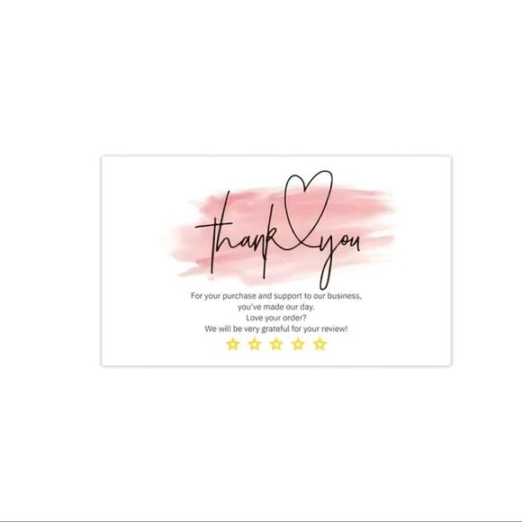 30pcs/pack Pink Thank You Cards With Five Stars Pattern, Appreciation cards - Picture 2 of 3
